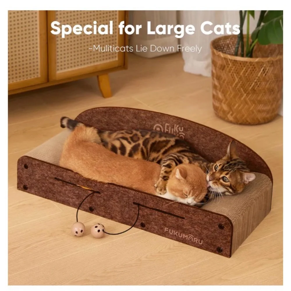Large Cat Scratcher Bed Cardboard Lounge Lounger Indoor Pet Scratching Bed 26”